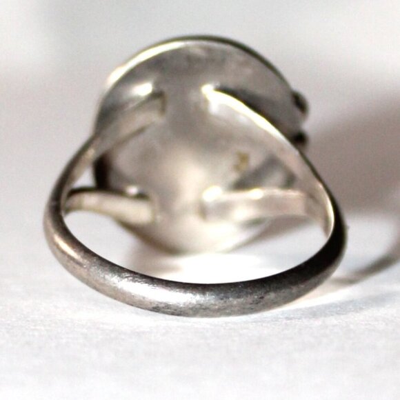 Vintage Sterling Silver South Western Faux Turquoise Ring - Picture 3 of 6